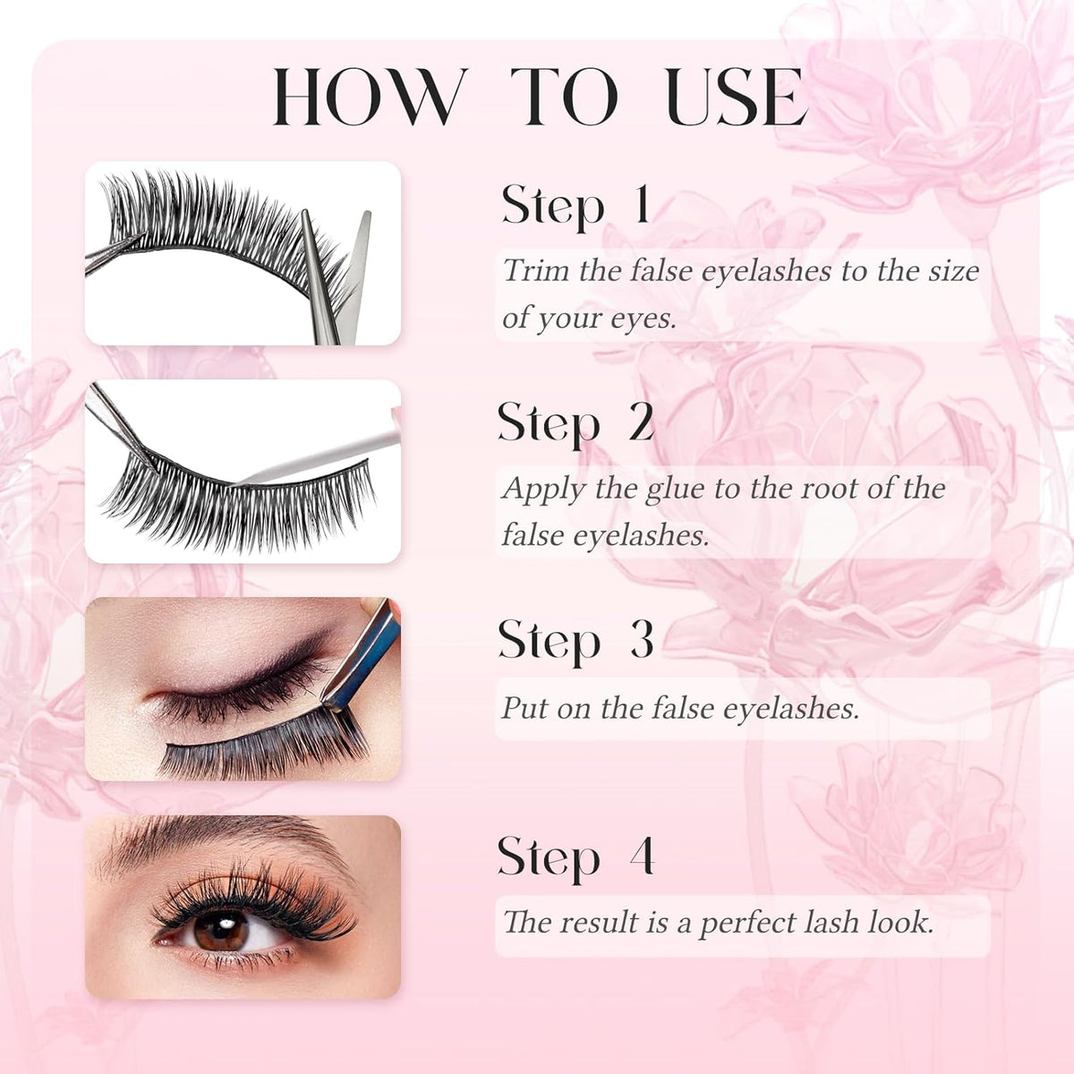 FADLASH False Eyelashes Fluffy and Voluminous Cat Eye Lashes with Thin Band Wear Comfortable Black Fake Lashes, Pack 7 Pairs, XH42