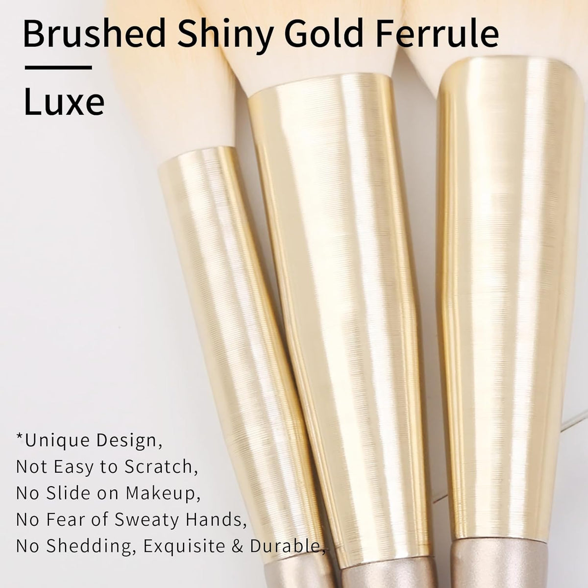 Natural Hair Makeup Brush Set Professional, Fox Hair Makeup Brushes Set with Case by Luxury ENZO KEN, Gold Cosmetic Brushes Makeup Set, Natural Makeup Brushes, Natural Bristle Makeup Brushes.(Cloud)