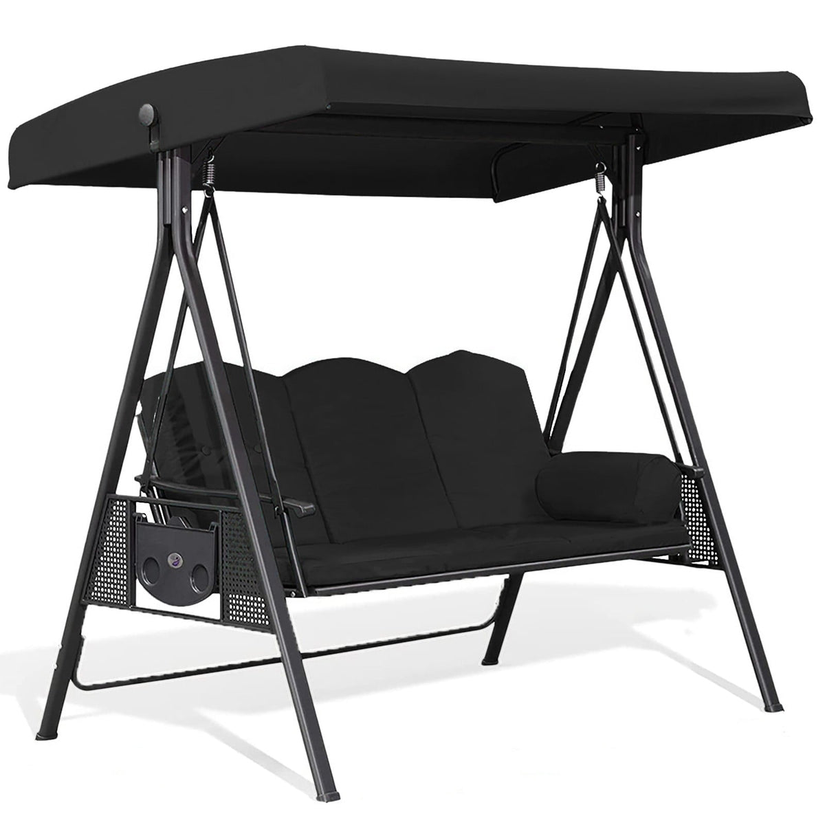 Outdoor Swing Chair Canopy Replacement, 75.2"x47.24" Universal Waterproof Cover for 2-3 Seater Porch Swings, Heavy Duty 190T Polyester Sun Shade with Anti-UV Protection