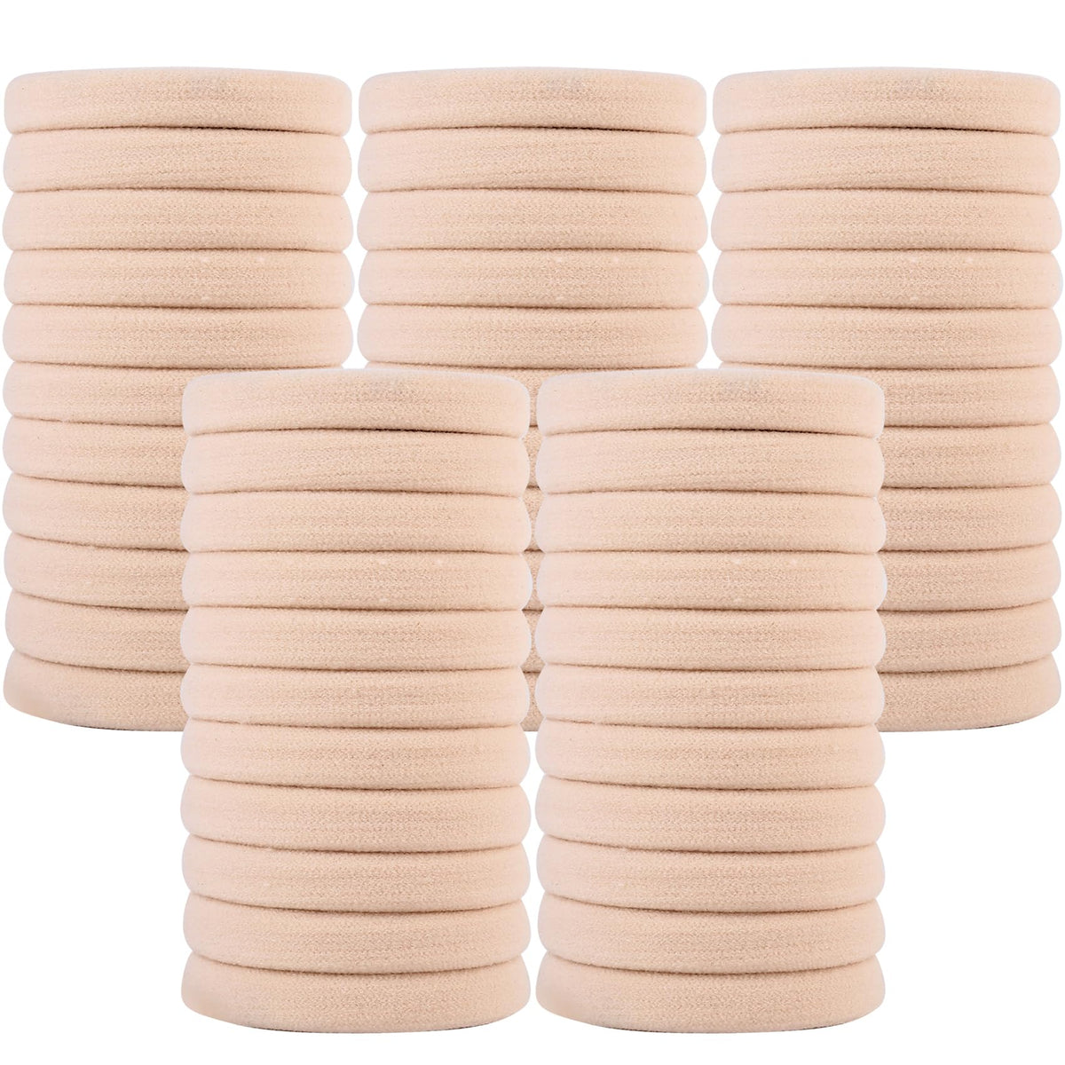 Qarwayoc 50PCS Large Blonde Hair Ties, Seamless Hair Bands, Soft Elastic Hair Ponytail Holders, No Damage, 2 Inch in Diameter