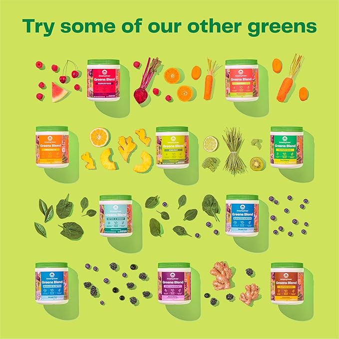 Amazing Grass Greens Superfood Antioxidant: Greens Powder with Organic Spirulina, Beet Root Powder, Elderberry & Probiotics, Sweet Berry, 100 Servings (Packaging May Vary)