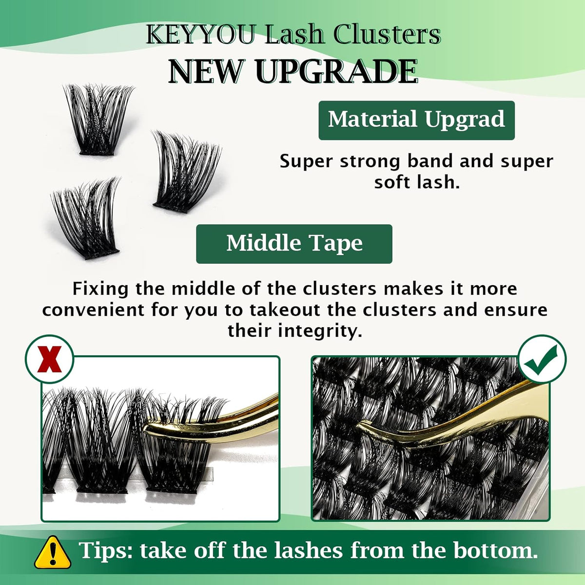 Lash Clusters 96pcs Individual Lashes Y02 D Curl 18mm Cluster Lashes KEYYOU Volume Wispy Lash Extension Soft&Comfortable Easy DIY at Home(Y02 D-18mm)