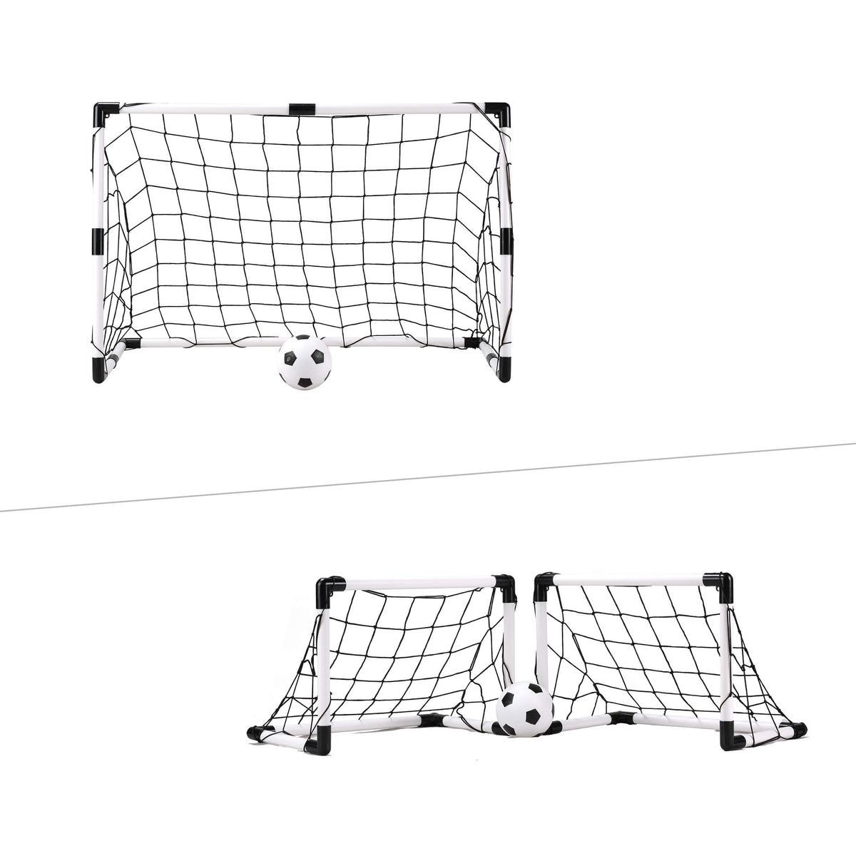 Sport Squad Mini 2-in-1 Dual Use Training Soccer Goal Net Set - Two 1.5' x 1' or One 3' x 2' - Training Soccer Goal - Easy Assembly and Compact Storage - Great for Kids