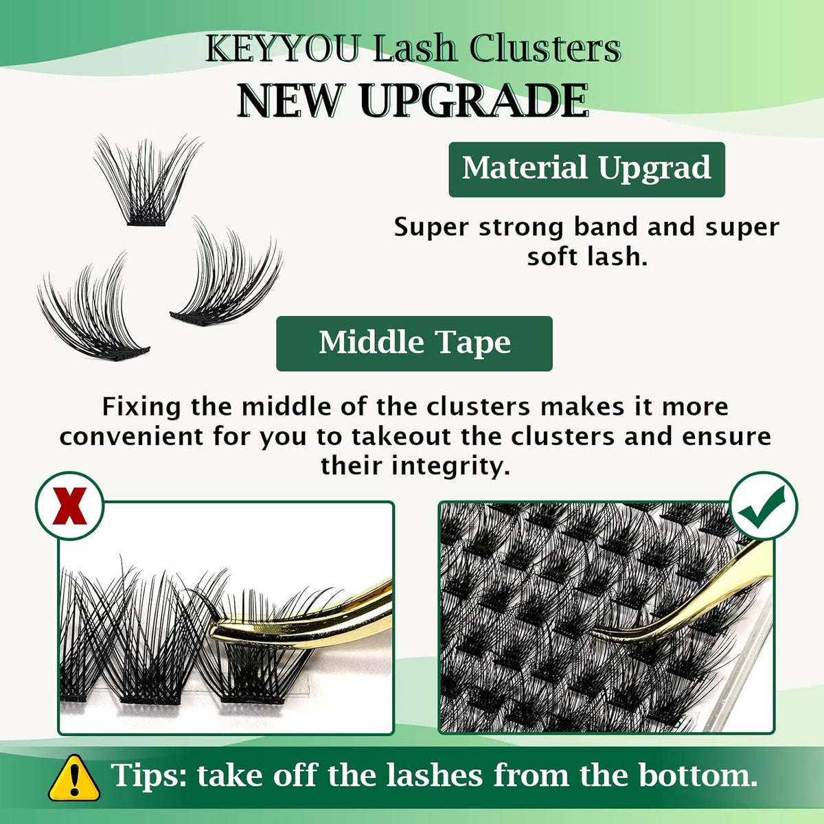 Lash Clusters 96pcs Individual Lashes Y03 D Curl 16mm Cluster Lashes KEYYOU Volume Wispy Lash Extension Soft&Comfortable Easy DIY at Home(Y03 D-16mm)