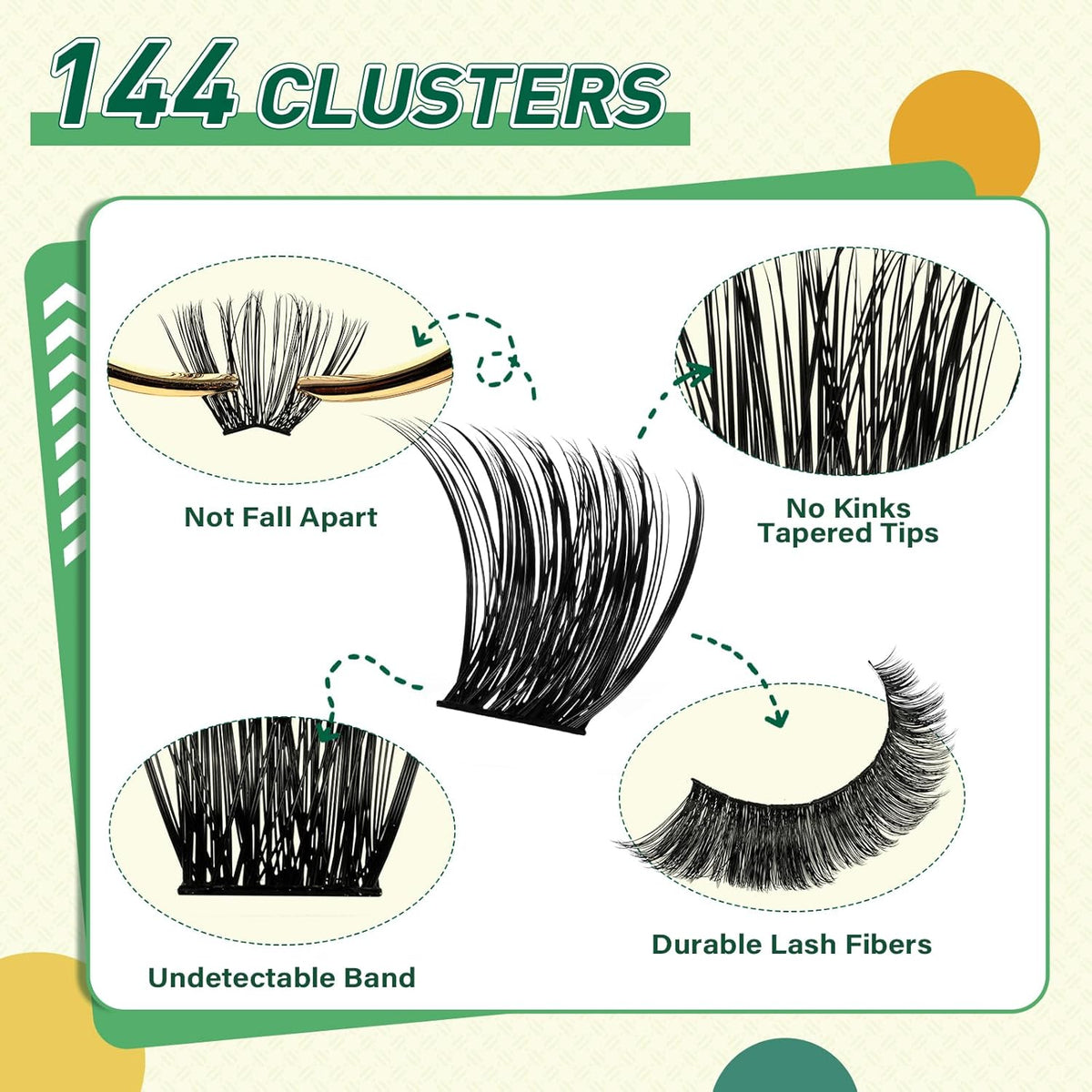 DIY Lash Extension Kit KEYYOU 144pcs Lash Clusters Eyelash Extension Kit with Mascara Brush Bond and Seal Lash Glue Remover Lash Applicators Lash Brush for DIY Lash Extensions (Y04 Kit)
