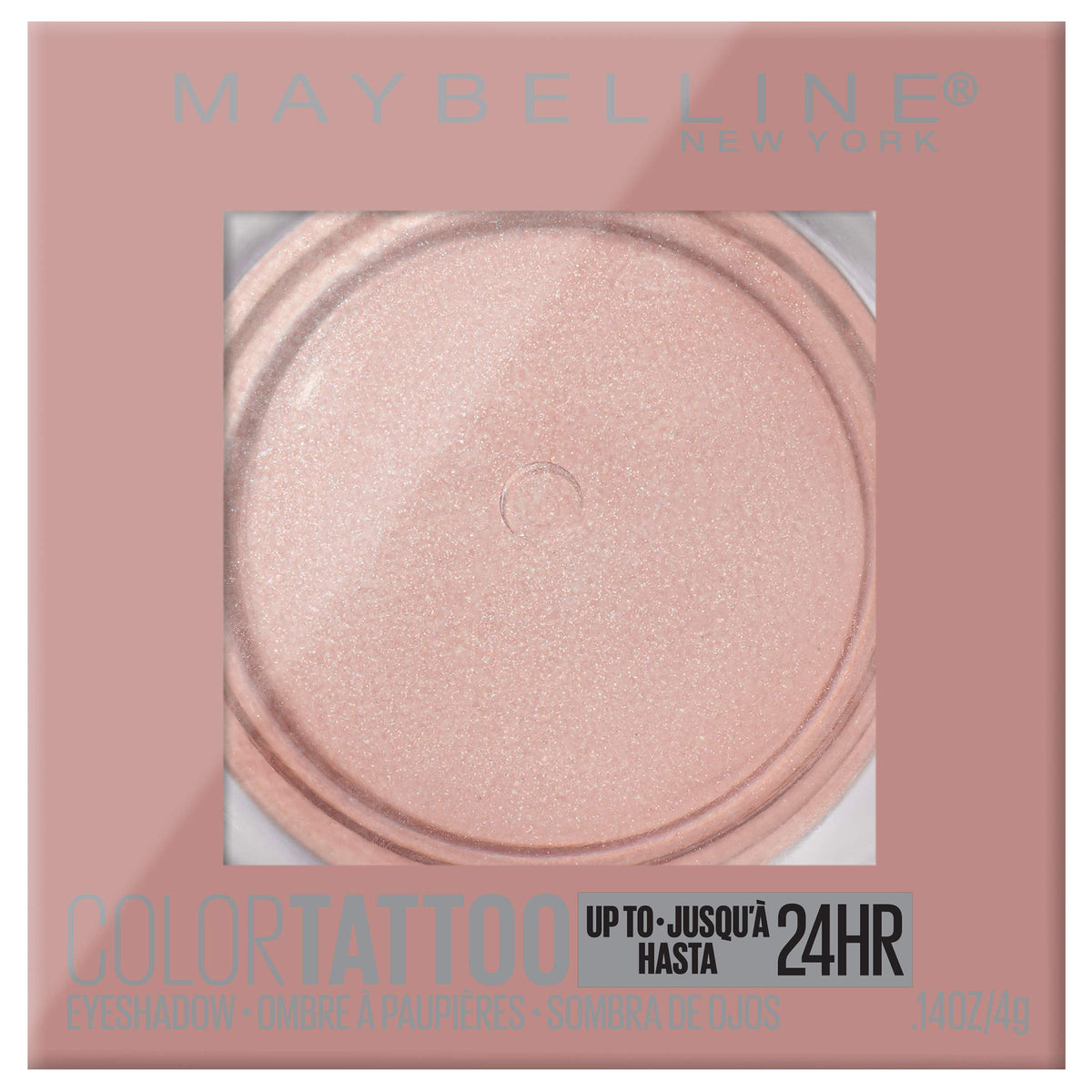 Maybelline Color Tattoo Waterproof Fade Resistant Crease Resistant Blendable Cream Eyeshadow Pots Makeup, Socialite, 0.14 Oz