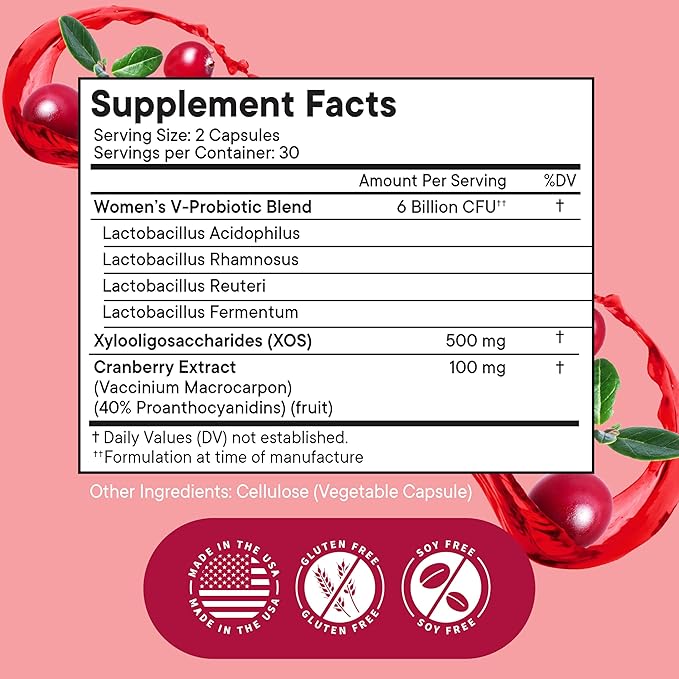 NEW AGE Vaginal Probiotics for Women with Prebiotics, Cranberry Extract, and a Lactobacillus Probiotic Blend, Supports Healthy pH Balance, Odor Control, Vaginal Flora - 180 Capsules