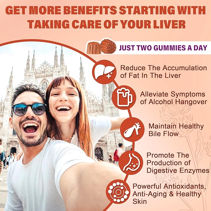 Bundle Ginger Chews Supplement Gummies for Nausea, Stomach Relief & Liver Cleanse Detox & Repair Gummies with Milk Thistle