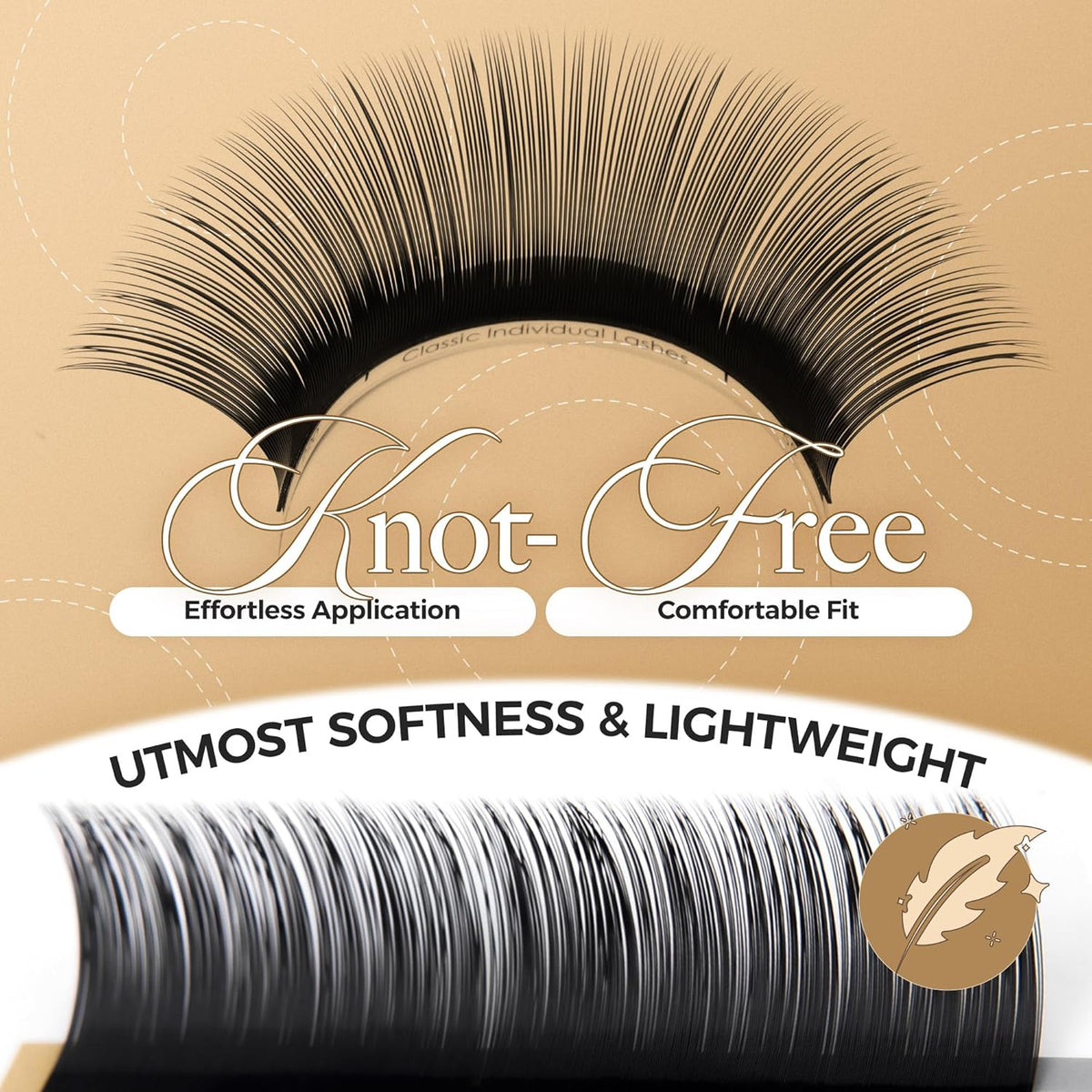 LASHVIEW D Curl 13mm Silk Fake Eyelash Extensions 0.20 Thickness Thick Lashes Semi-Permanent Eyelashes Natural Individual Application for Professional Salon Use