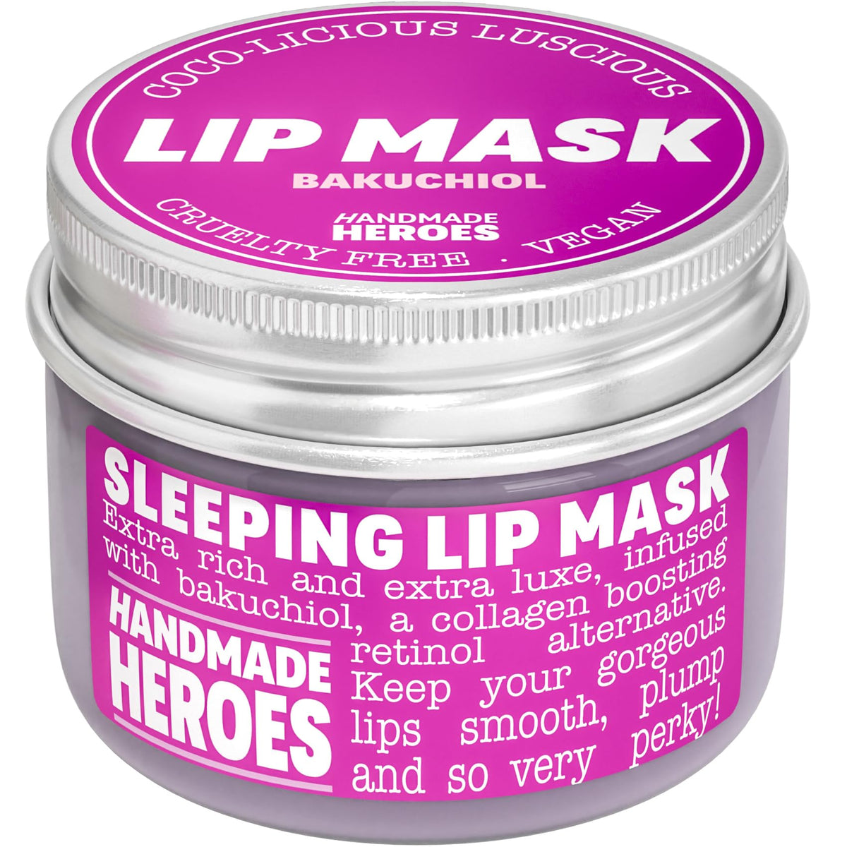 100% Natural Vegan Lip Butter Sleeping Lip Mask, Overnight Lip Moisturizer and Conditioner for Dry Lips. Intensive Lip Balm and Lip Therapy Skin Care with Mango butter (Bakuchiol - Collagen Boosting)