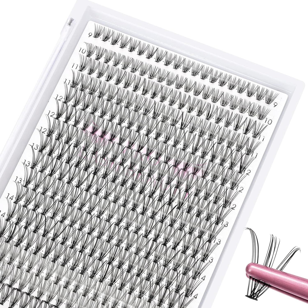 280 Pcs Individual Lashes 20D-D-0.07-9-16mix Cluster Lashes 10D 20D C D Curl Wispy Lashes Bottom Lashes DIY Lashes At Home（20D-D-0.07-9-16mix）
