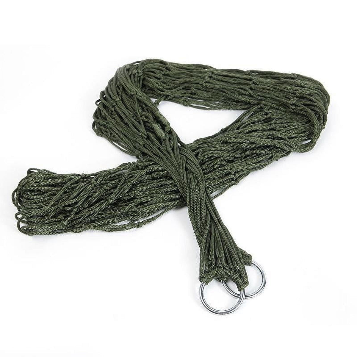 Portable Nylon Mesh Hammock with Tie Straps | Breathable Outdoor Camping Hammock for Backpacking & Backyard | 270x80cm (106x31in) | Supports 220lbs (100kg)
