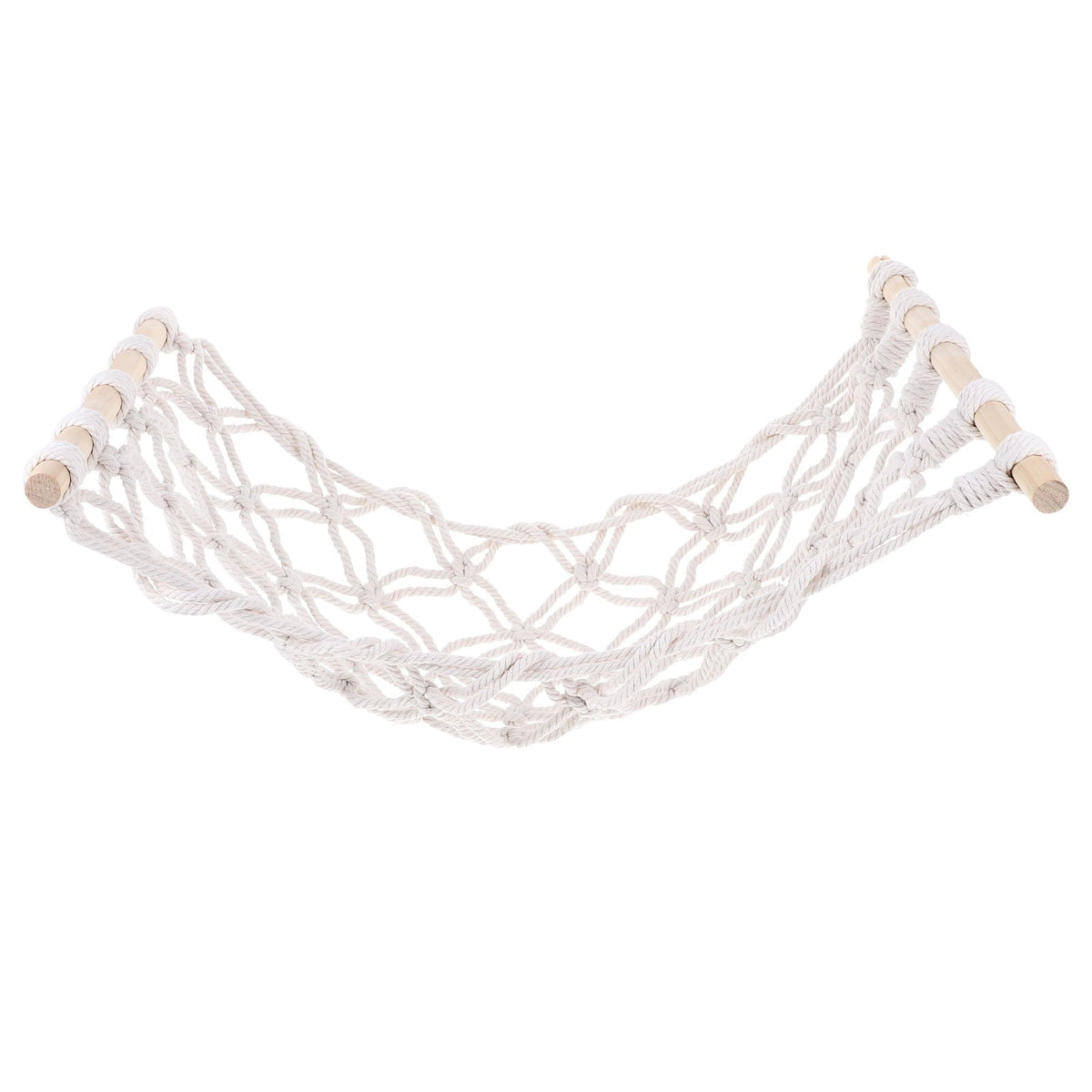 WEAVILUX 1Set Fruit Hammock for Garden and Kitchen Use with Cotton Rope and Wood Material