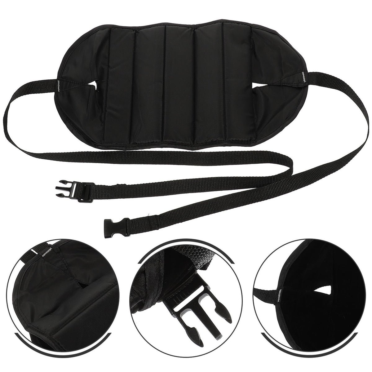 WRISTBIQUE 1Pcs Black Oxford Cloth Foot Hammock for Airplane Travel for Comfortable Home or Office Use 16.11X7.47X31.44in
