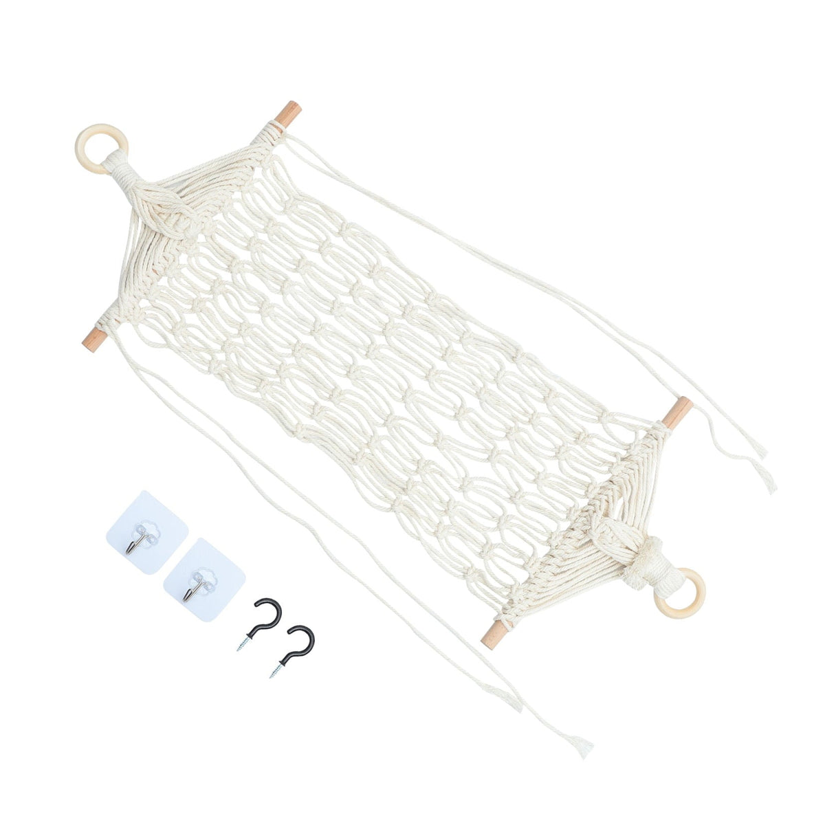 TAILTOSS 1 Set Fruit Hammock for Kitchen with White Cotton and Composite Material