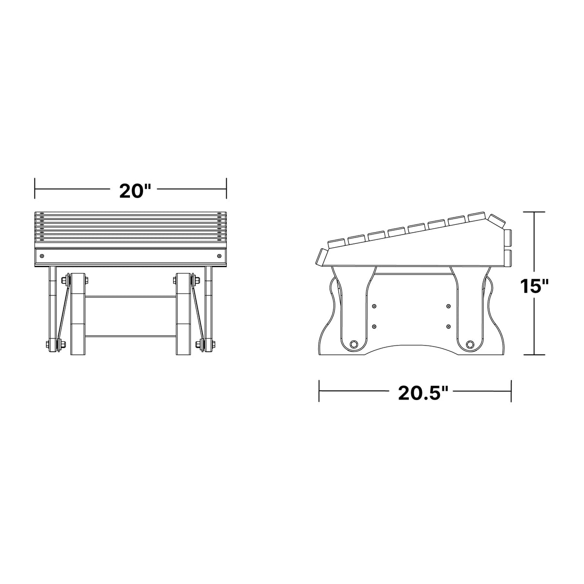Wildridge Heritage Gliding Footrest, Black - Outdoor Weather Resistant HDPE Ottoman for Adirondack Chair