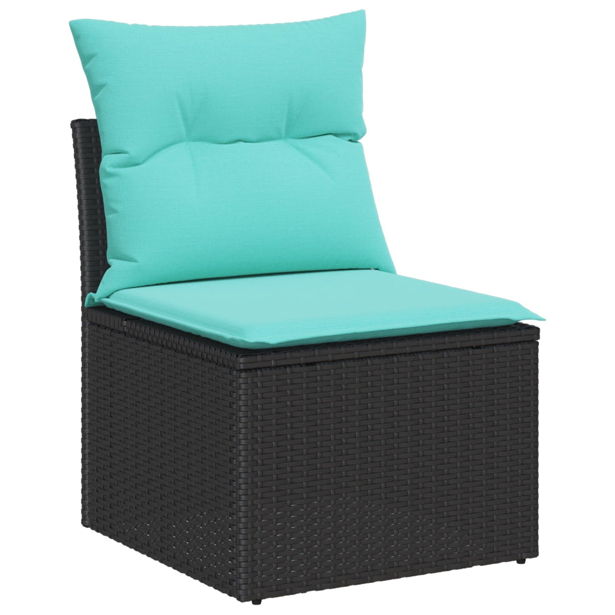 vidaXL 8 Piece Garden Sofa Set with Cushions Black Poly Rattan, vidaXL 2-Seater Garden Sofa with Cushions Black Poly Rattan