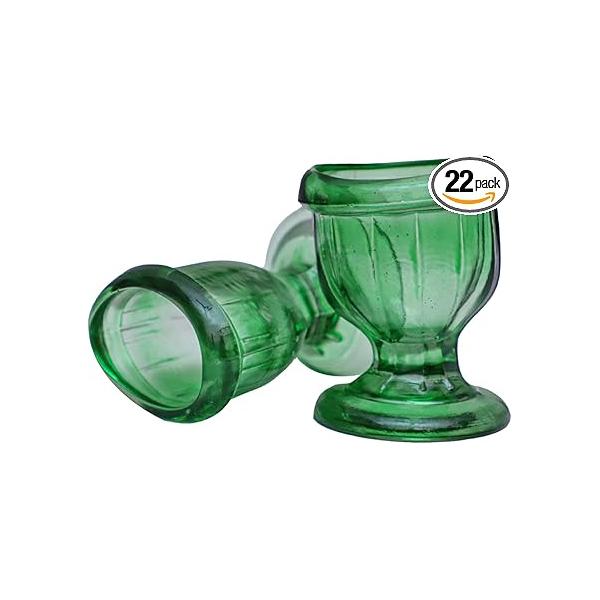 Glass Eye Wash Cup for Keep Your Eyes Clean and Healthy | Soothing Relief from Allergens Irritants Makeup Dust Dry Shaped Rim Snug Fit Set of 2 (Light Green)