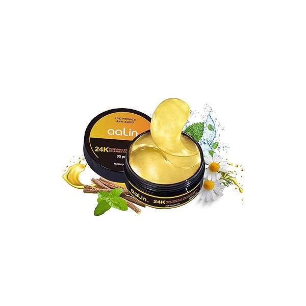 Get Amazing Results 24K Gold Under Eye Hydrogel Patches[60Pcs] With Licorice Extract, Hyaluronic Acid, Collagen & Glycerin Specialized for Puffy Eyes, Dark Circles and Wrinkles