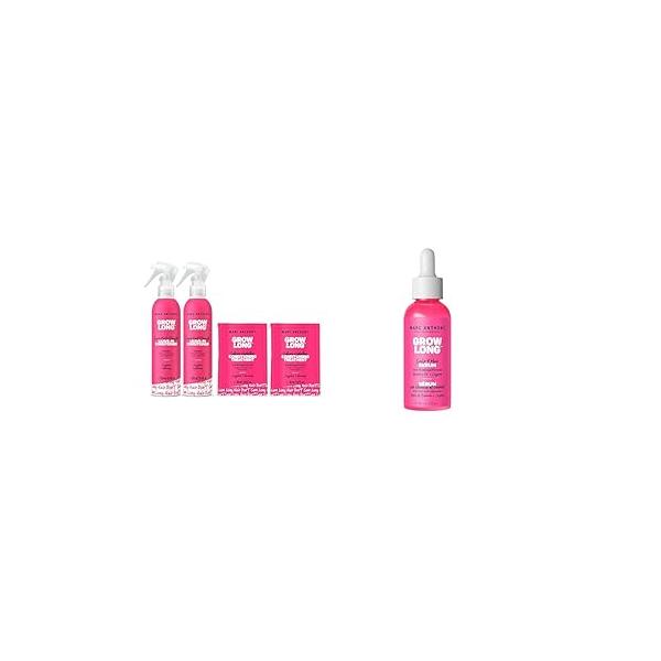 Marc Anthony Grow Long Leave-In Conditioner & Hair Mask Bundle with 2 Sprays Travel Masks plus Anti-Breakage Scalp Serum