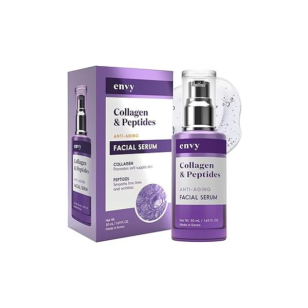 Envy Vitamin C Serum with E & Glycerin - Skin, Dark Spot Reduction Anti-Aging, Dermatologist Tested, Hydrating Glass Skin Cruelty-Free for All Types 1.69 Oz