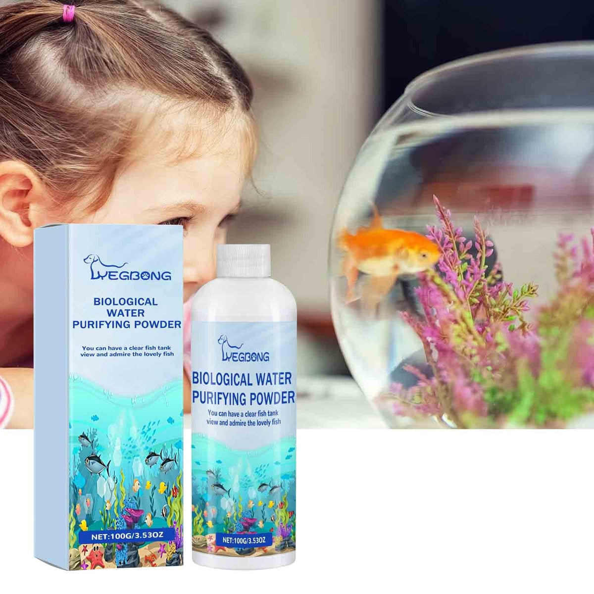 Fish Tank Water Purifier Seaweedcide Powder | Aquarium Algae Remover | Water Clarifier Non-Toxic Formula | Improves Water Quality | Safe for Fish & Plants | 1 pack Powder | Easy to Use