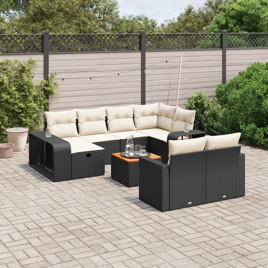 vidaXL Garden Sofa Set Black