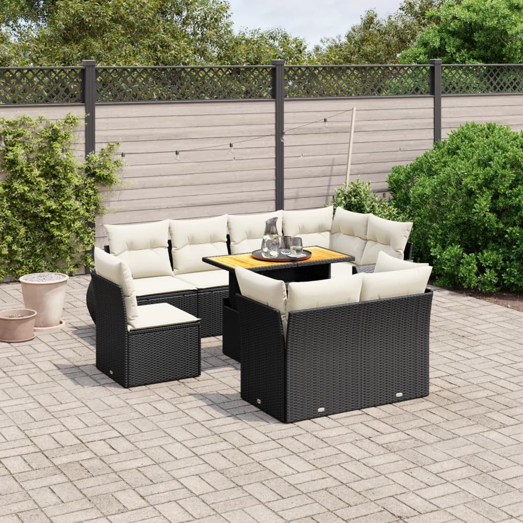 vidaXL Garden Sofa Set Black