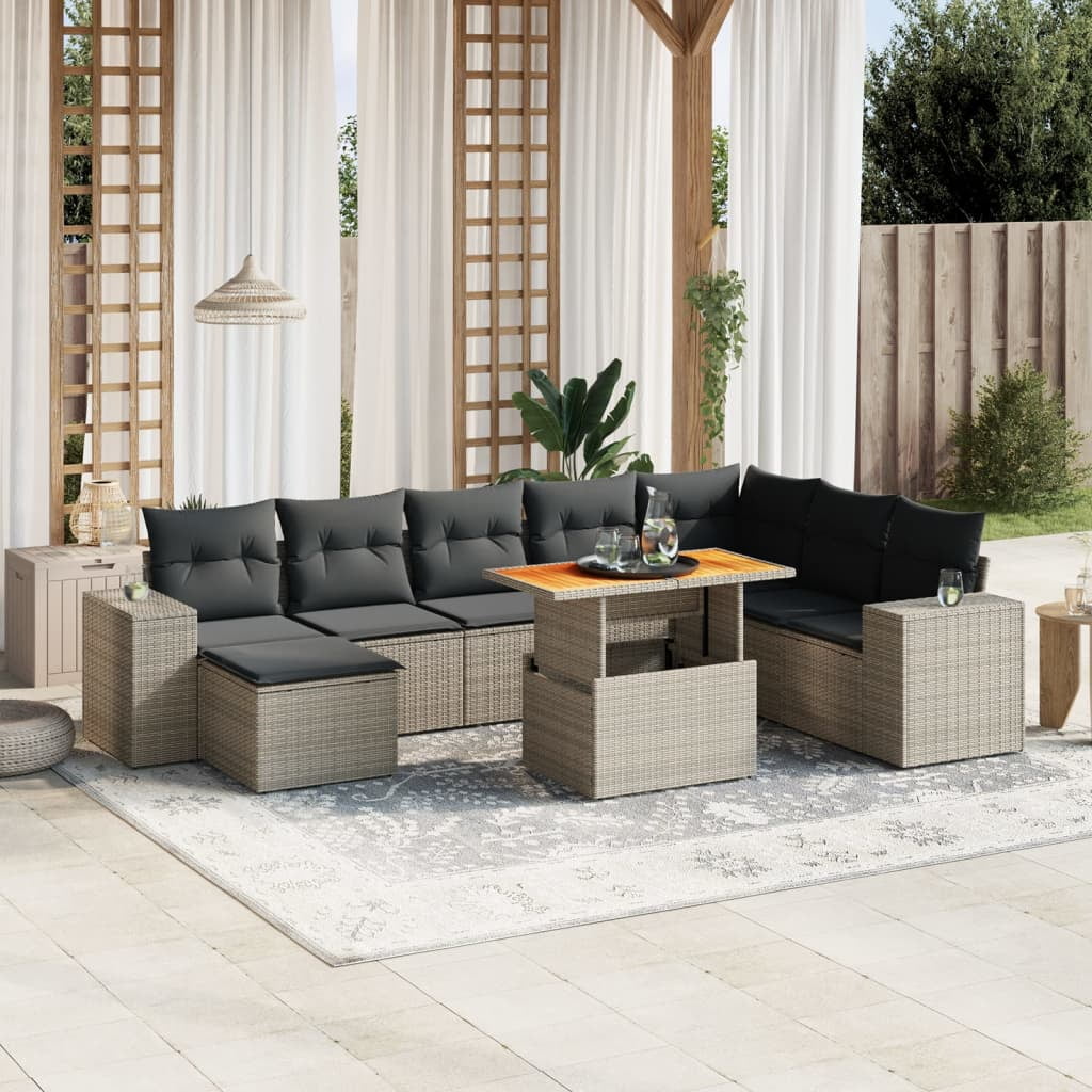vidaXL Garden Sofa Set Grey